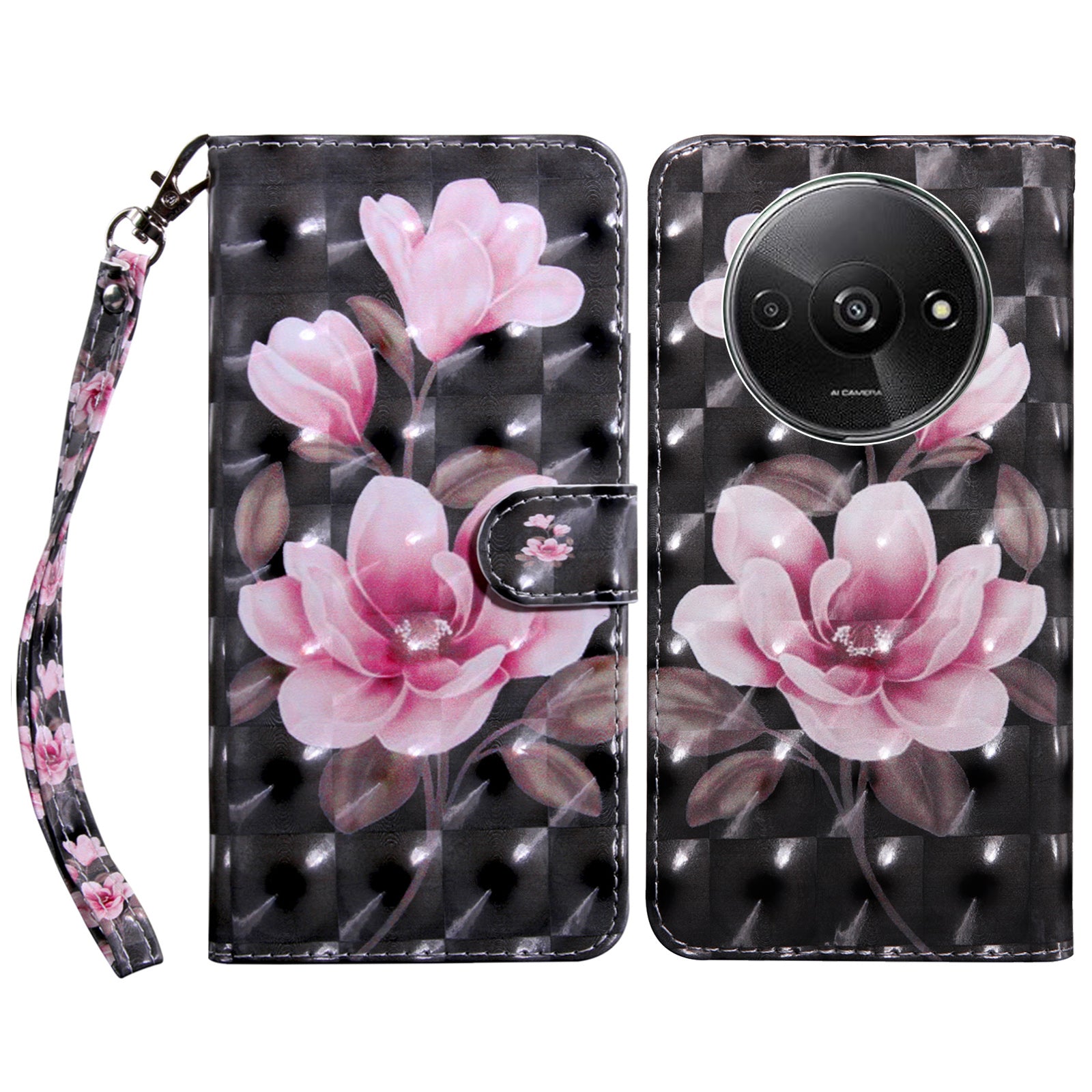 For Xiaomi Redmi A3 / Poco C61 4G Phone Case 3D Pattern Printing Magnetic Clasp Leather Wallet Cover For Xiaomi Redmi A3 / Poco C61 4G Phone Case 3D Pattern Printing Magnetic Clasp Leather Wallet Cover